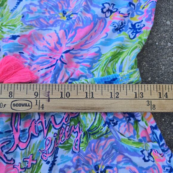 LILLY PULITZER Girls Aloha Romper Colorful Print Cotton XL 12-14 - Picture 5 of 7